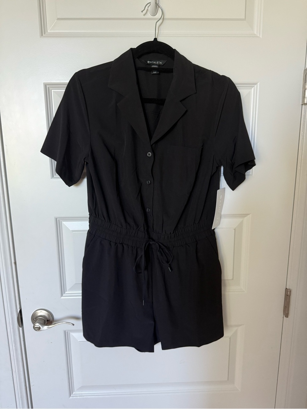 Athleta Black Short Sleeve Romper NWT